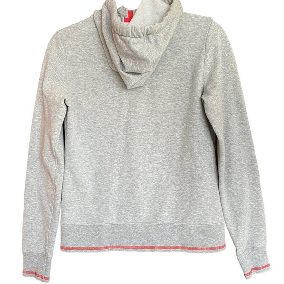 The North Face Womens Size Small Gray Full  Zip Up Pink LOGO Hoodie Sweater - Picture 3 of 12